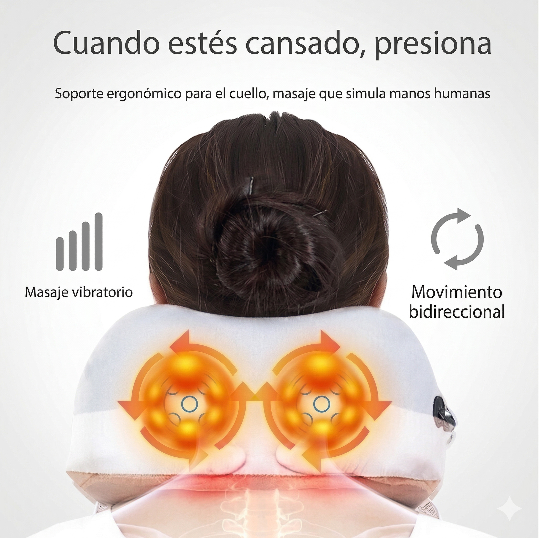 Almohada masajeadora en forma de U para cuello y hombros, con simulación de amasado real, ideal para casa o auto