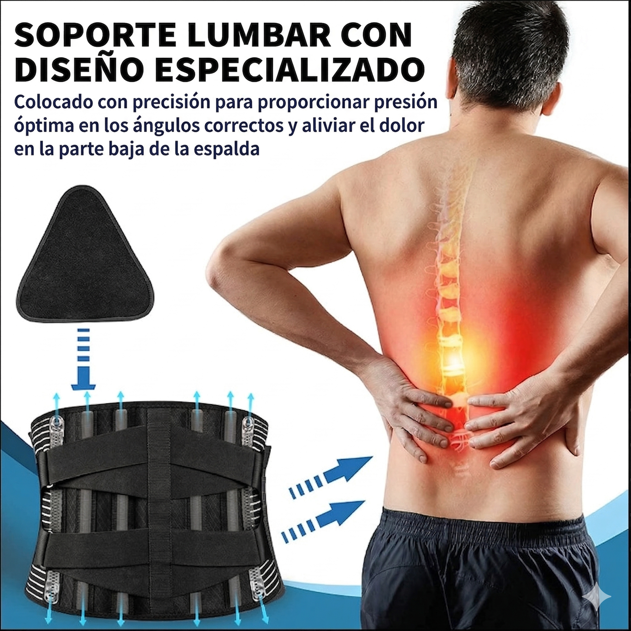 Faja de soporte lumbar para aliviar el dolor de espalda baja y la ciática